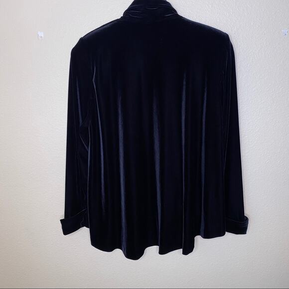 Metaphor Black Velvet Drape Open Cardigan Sz Small - Picture 10 of 12